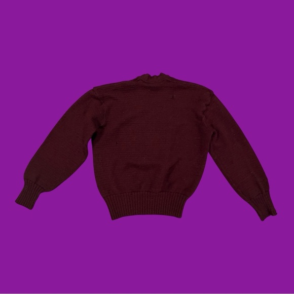 80s Markwort “W” Varsity V-Neck Sweater - Picture 2 of 4